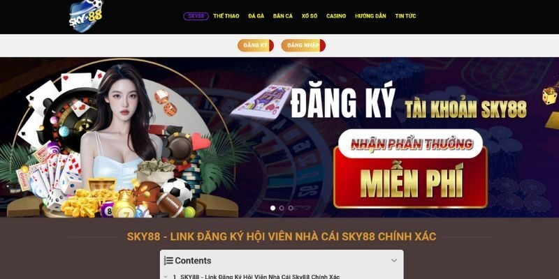 Sky88 nổi tiếng là thương hiệu giải trí trực tuyến hiện đại